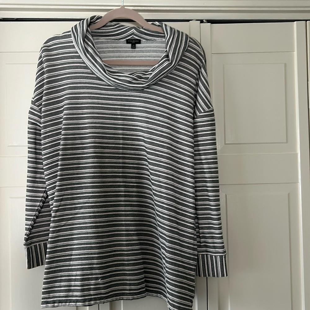 Talbots Black and White Top